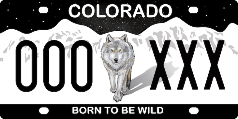 Sign Up BORN TO BE WILD Colorado Wolf License Plate   Wolf Plate Btbw Orig 1 768x384 