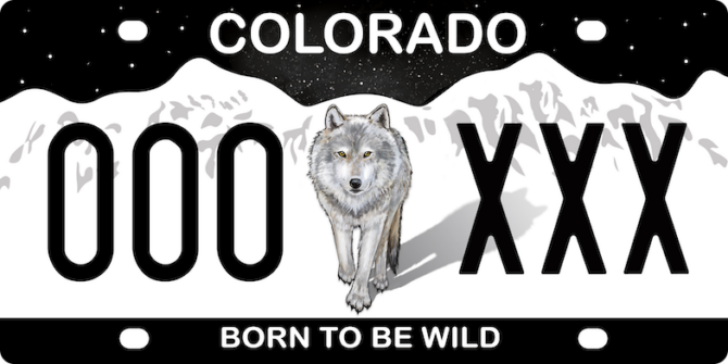 FAQs – 'BORN TO BE WILD' Colorado Wolf License Plate